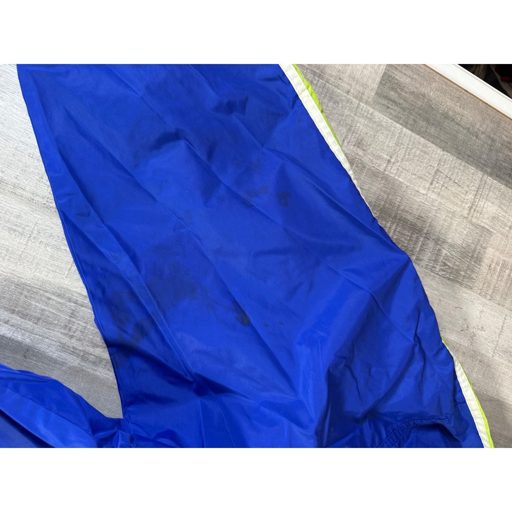 Vintage Adidas Windbreaker Pullover Jacket Blue Lime Green XXL 1/4 Zip Hooded - Picture 13 of 16